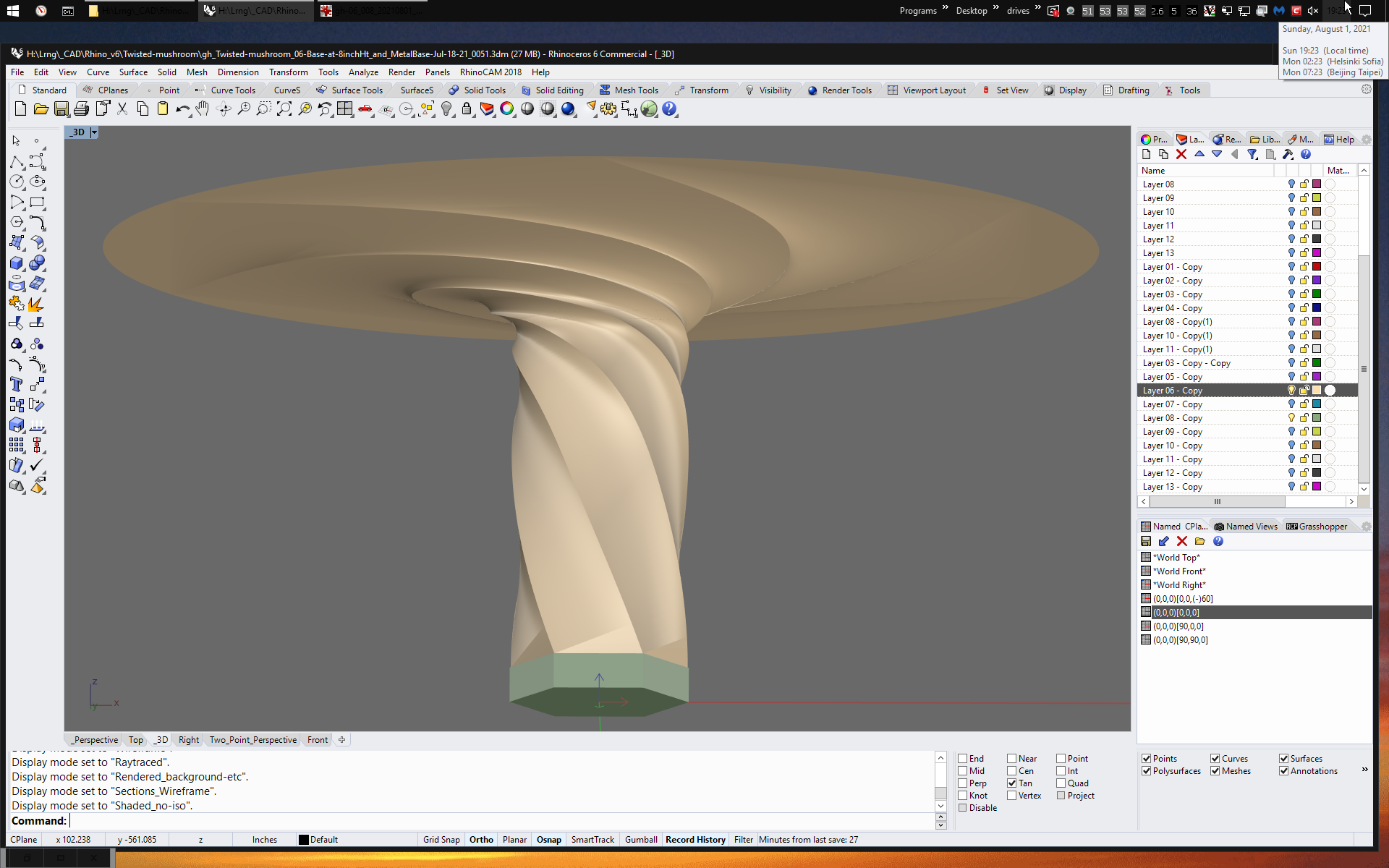 Rhino 3D & Grasshopper software Portfolio Page of William Halversen